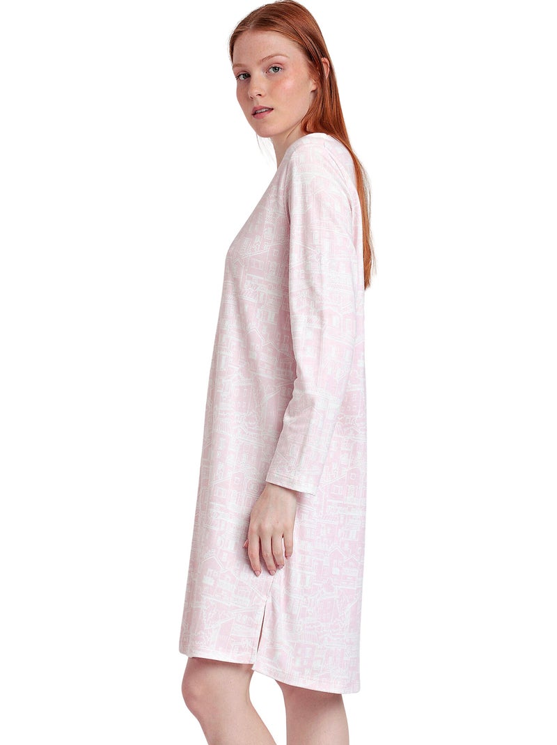 Canotta con patta a maniche lunghe da donna ADMAS La Vie Est Belle Rosa - Kiabi