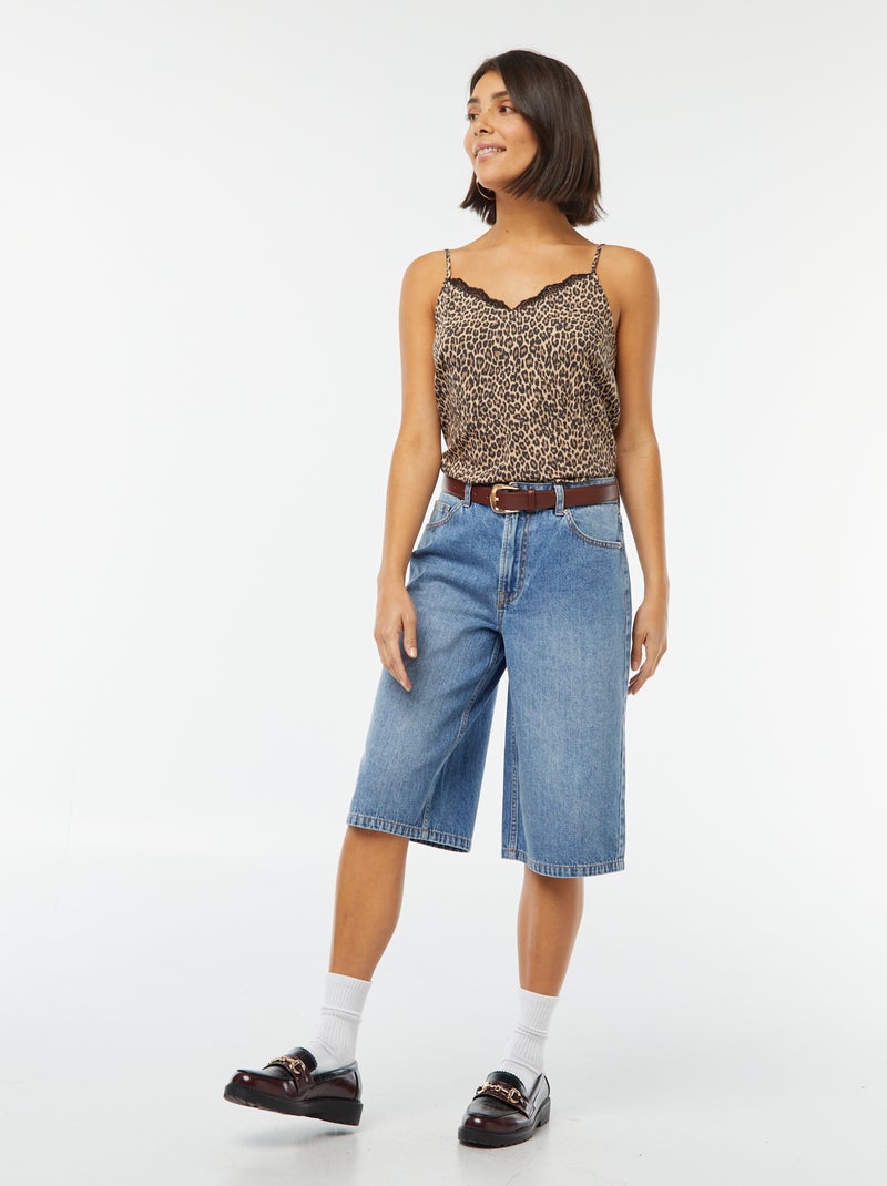 Canotta con pizzo sullo scollo Beige - Kiabi