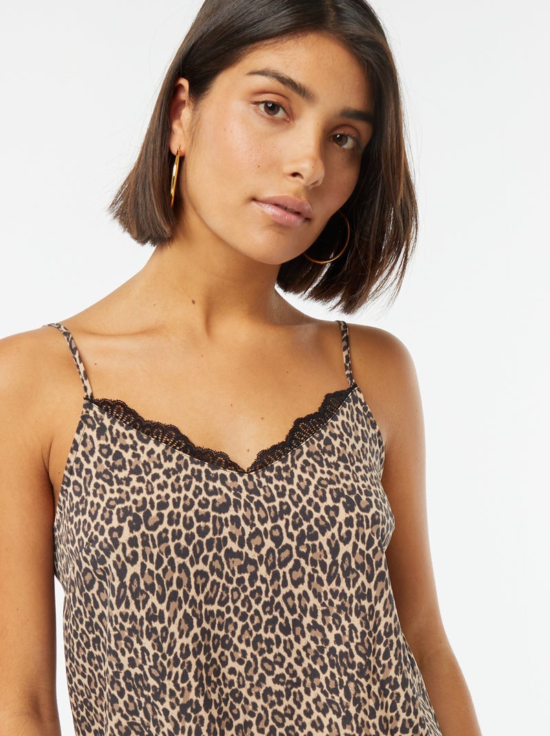 Canotta con pizzo sullo scollo Beige - Kiabi