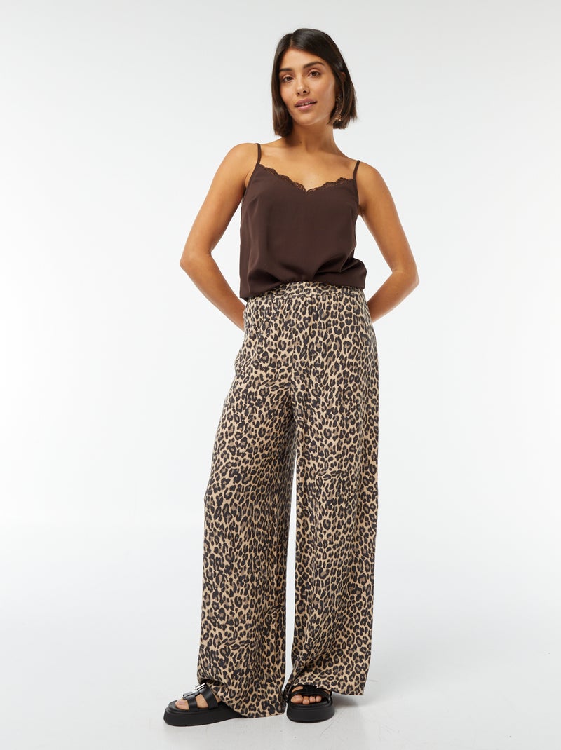 Canotta con pizzo sullo scollo Marrone - Kiabi