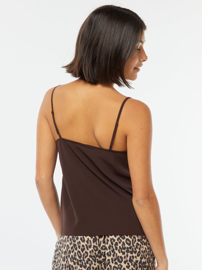 Canotta con pizzo sullo scollo Marrone - Kiabi