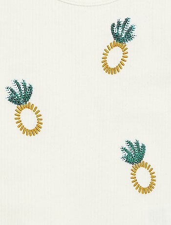 Canotta con ricami fantasia