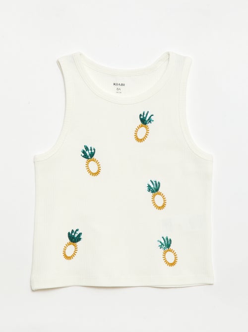 Canotta con ricami fantasia - Kiabi