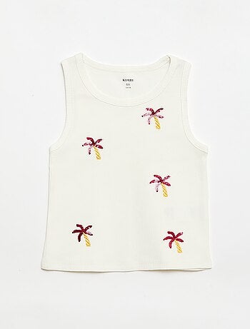 Canotta con ricami fantasia