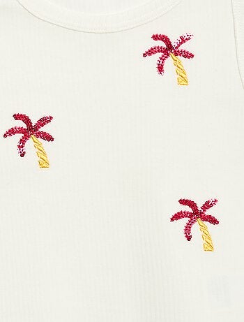 Canotta con ricami fantasia