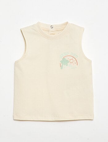 Canotta con ricamo fantasia