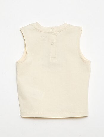 Canotta con ricamo fantasia