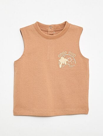 Canotta con ricamo fantasia