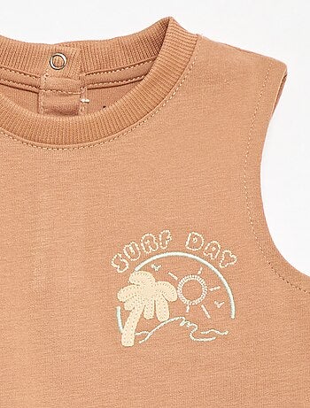 Canotta con ricamo fantasia