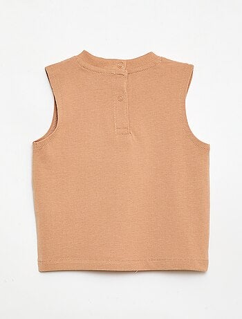 Canotta con ricamo fantasia