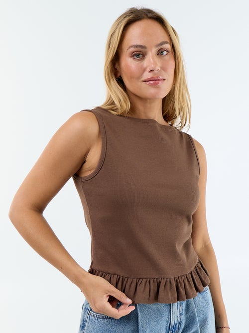 Canotta con scollo a barca e fondo a balze - Kiabi