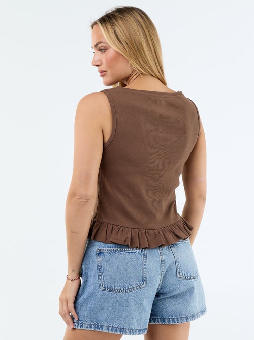 Canotta con scollo a barca e fondo a balze - Kiabi