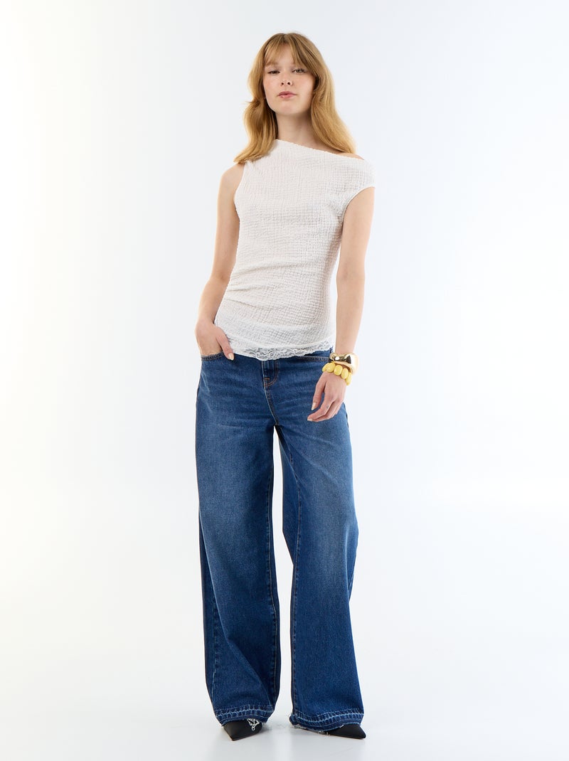 Canotta con scollo all'americana Bianco - Kiabi