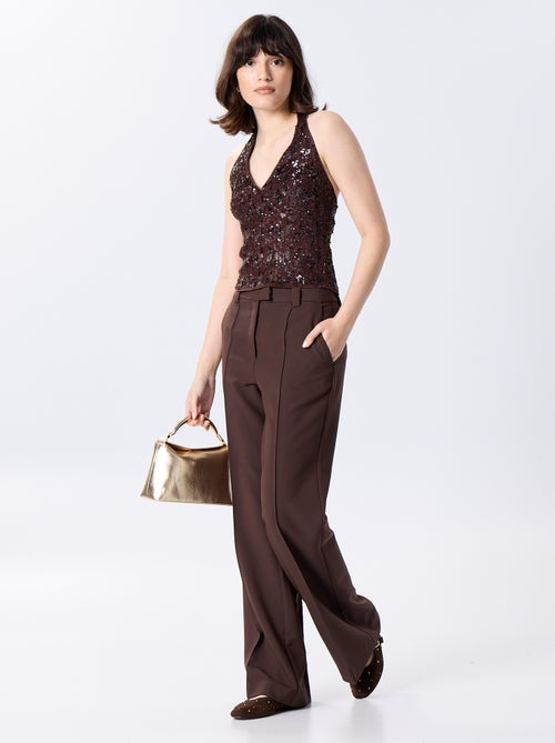 Canotta con scollo all'americana e paillettes - Kiabi