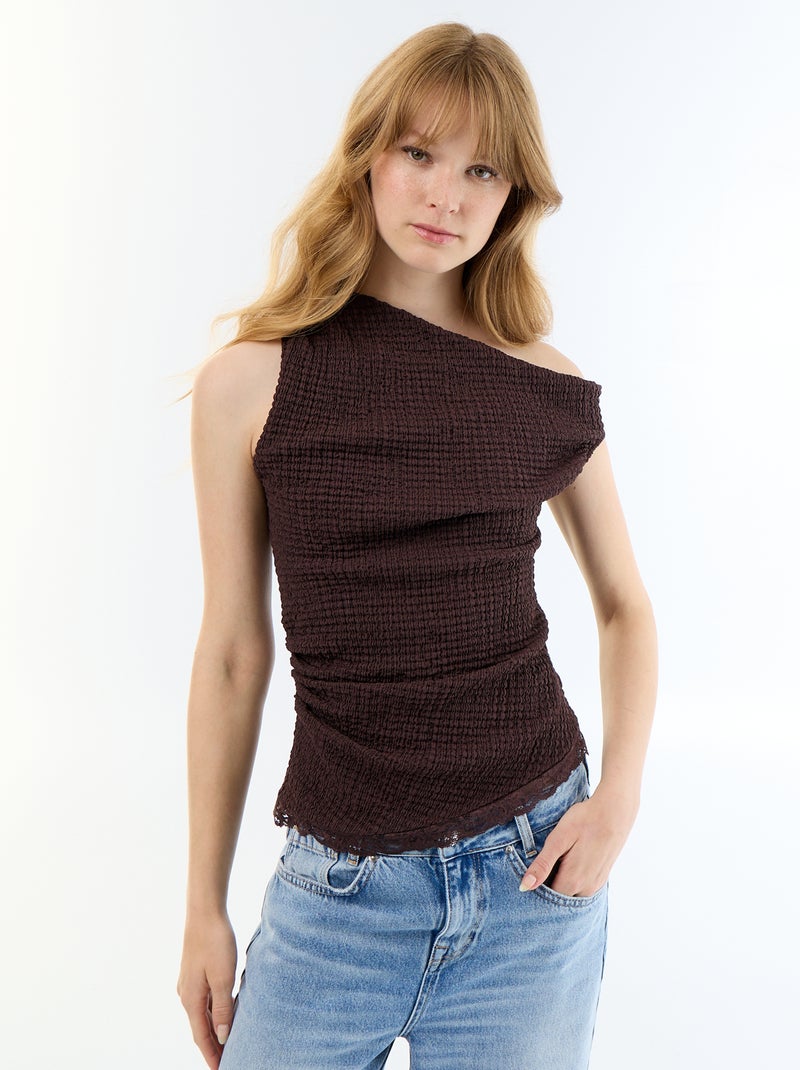 Canotta con scollo all'americana Marrone - Kiabi