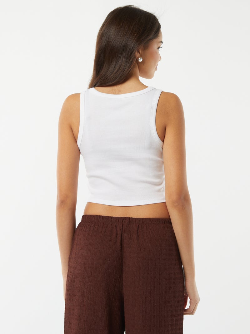 Canotta con scollo americano bianco - Kiabi