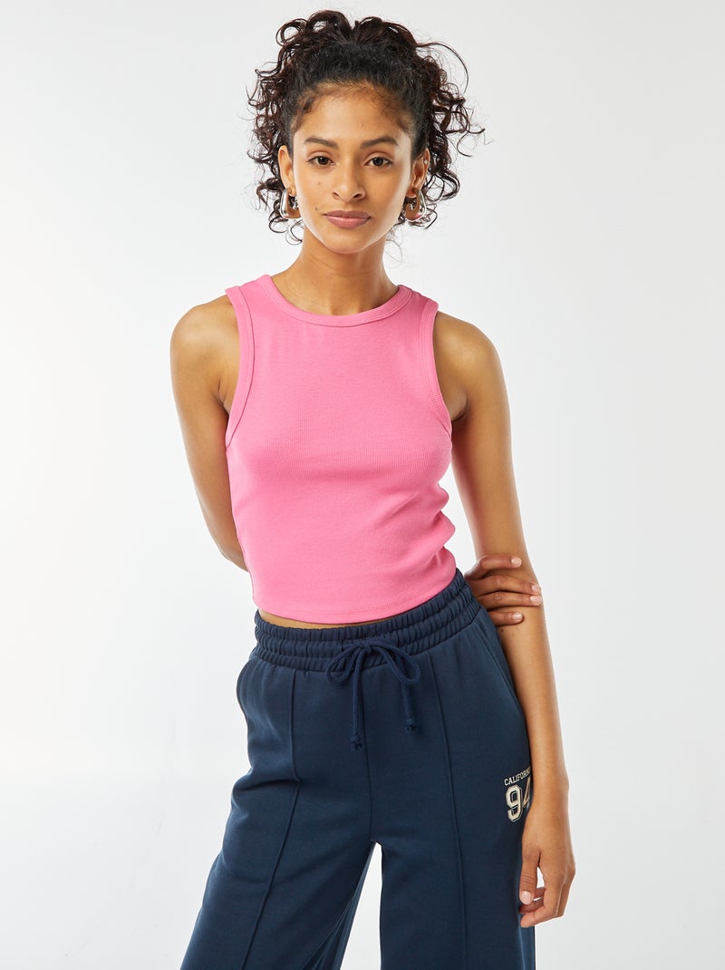 Canotta con scollo americano Rosa - Kiabi