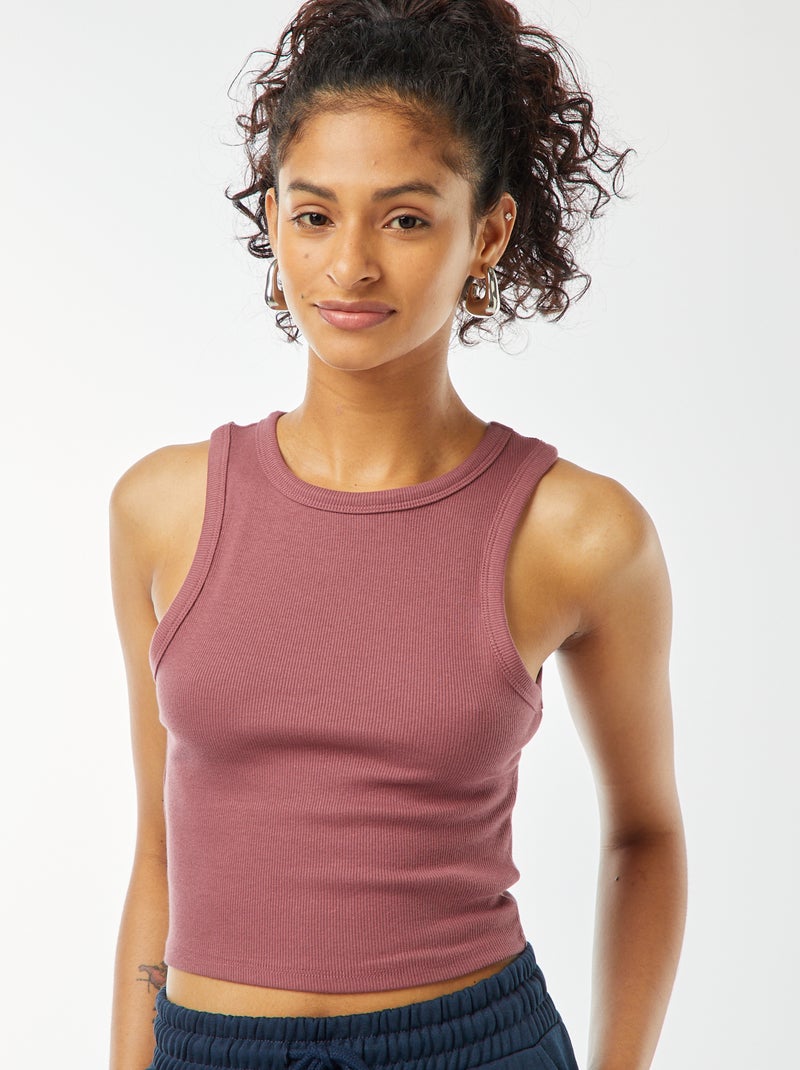 Canotta con scollo americano Rosa - Kiabi