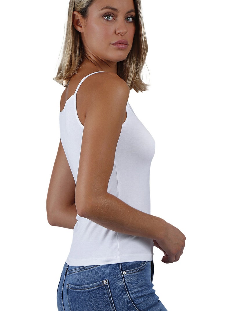 Canotta con scollo in raso da donna ADMAS Ecru - Kiabi
