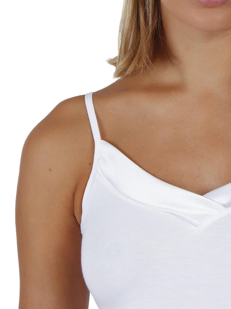 Canotta con scollo in raso da donna ADMAS Ecru - Kiabi