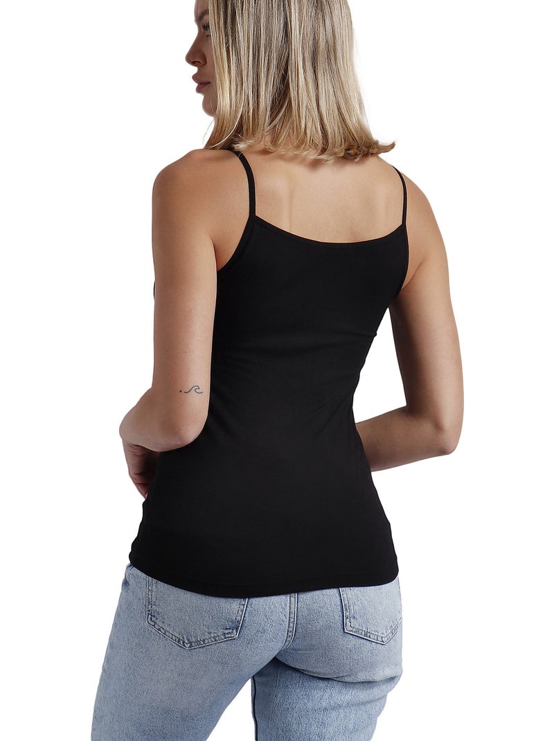 Canotta con scollo in raso da donna ADMAS Nero - Kiabi