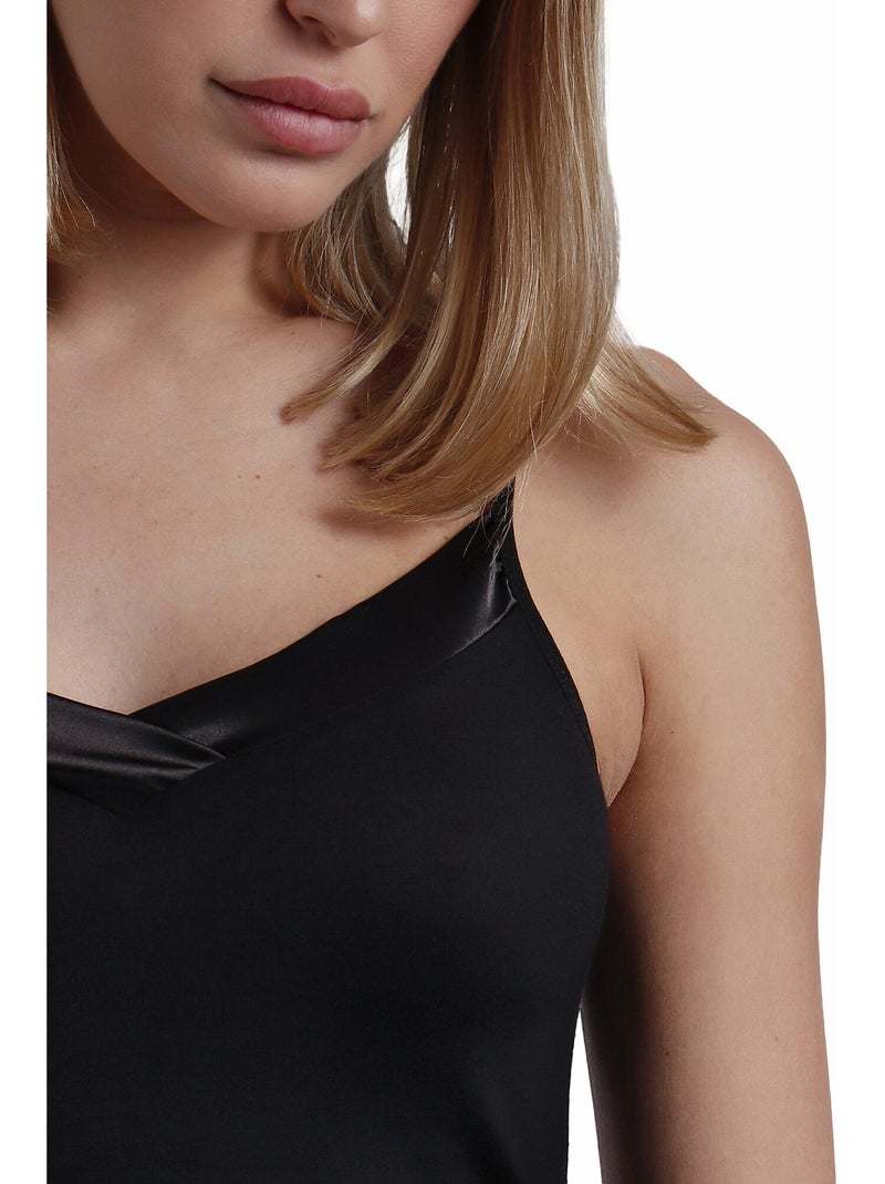 Canotta con scollo in raso da donna ADMAS Nero - Kiabi