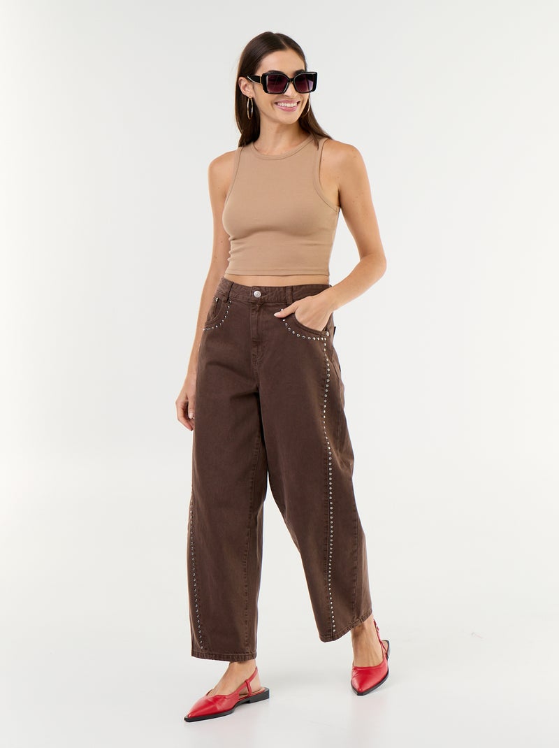 Canotta con spalle all'americana Beige - Kiabi