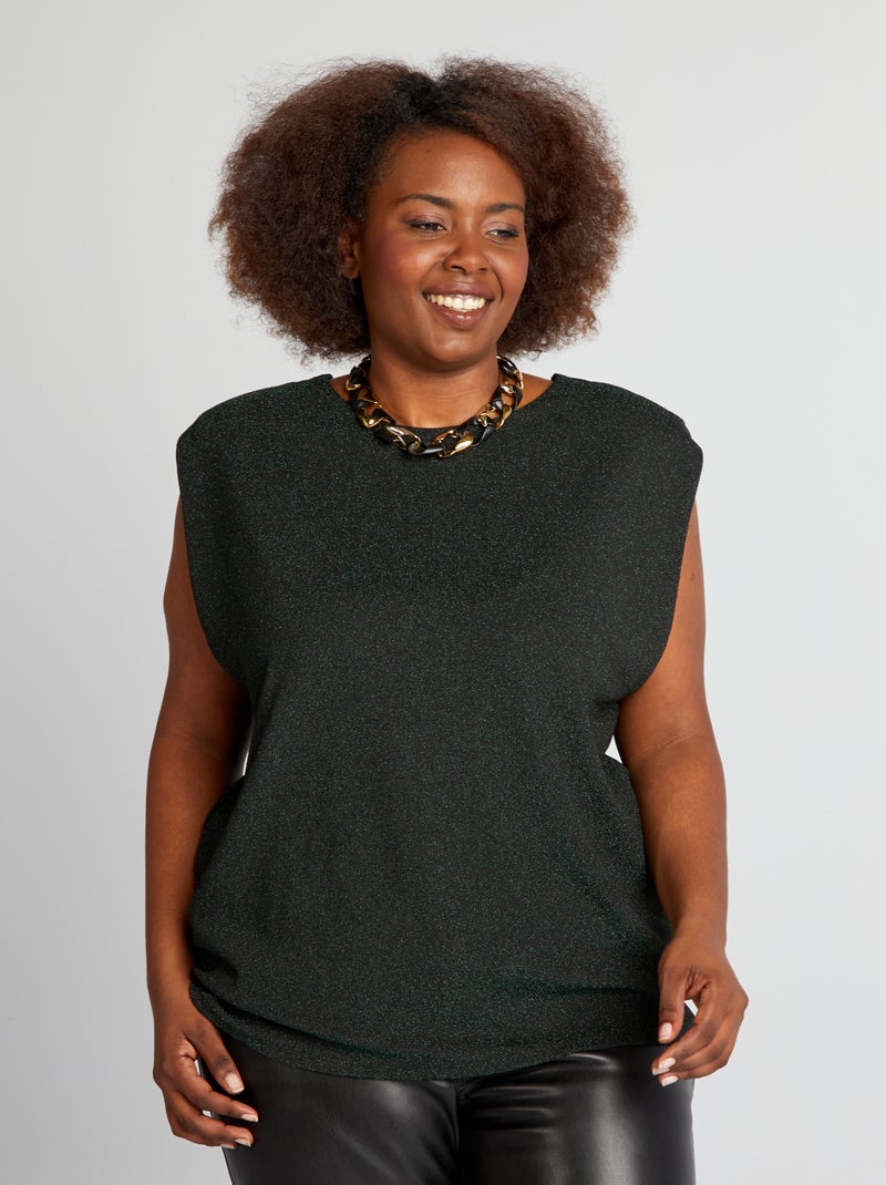 Canotta con spalline in maglia stretch VERDE - Kiabi