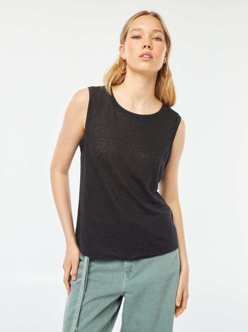 Canotta con spalline larghe nero - Kiabi