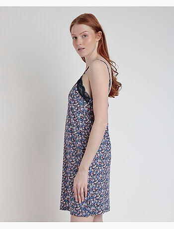 Canotta con spalline Liberty blu e rosa ADMAS per donna