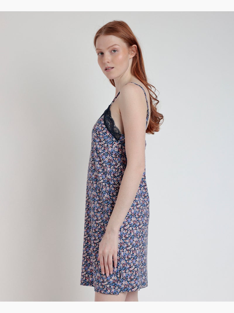 Canotta con spalline Liberty blu e rosa ADMAS per donna Blu marino - Kiabi