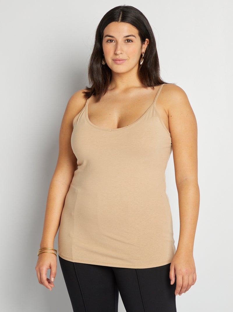 Canotta con spalline sottili BEIGE - Kiabi