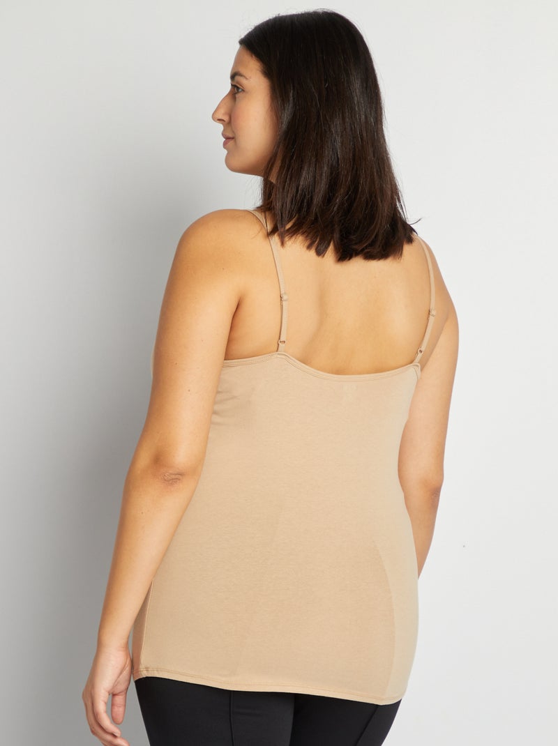 Canotta con spalline sottili BEIGE - Kiabi