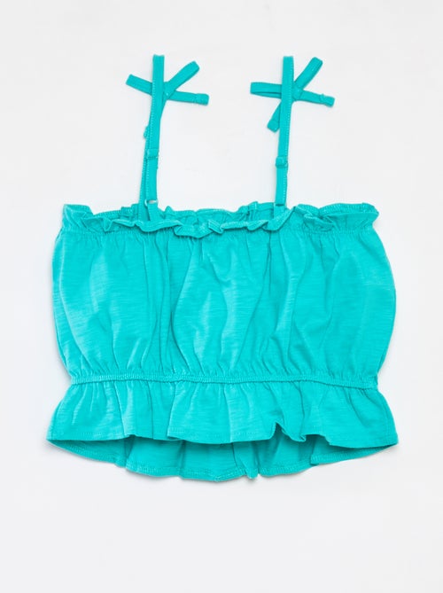 Canotta con spalline sottili con volant - Kiabi