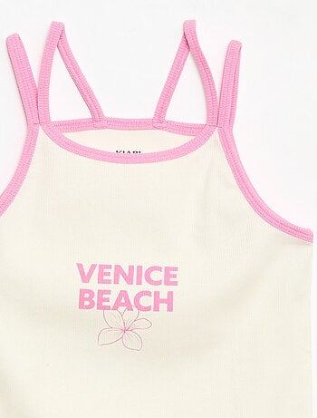 Canotta con spalline sottili e dettaglio sul petto