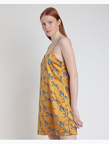 Canotta con spalline sottili in oro zebrato ADMAS LUXURY per donna