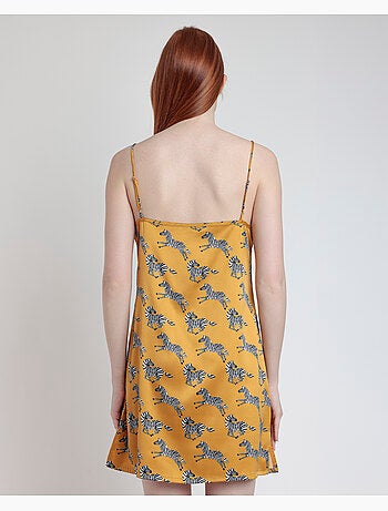 Canotta con spalline sottili in oro zebrato ADMAS LUXURY per donna