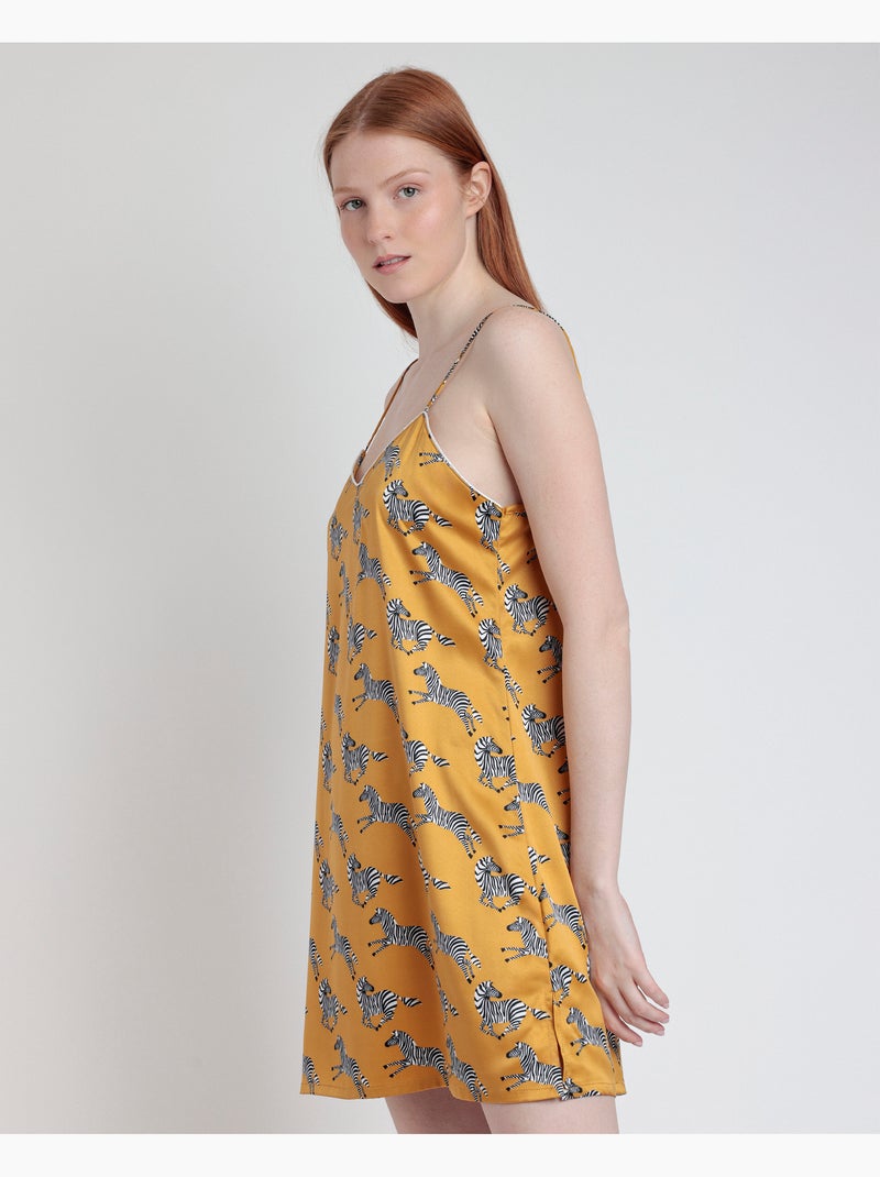 Canotta con spalline sottili in oro zebrato ADMAS LUXURY per donna Lino - Kiabi
