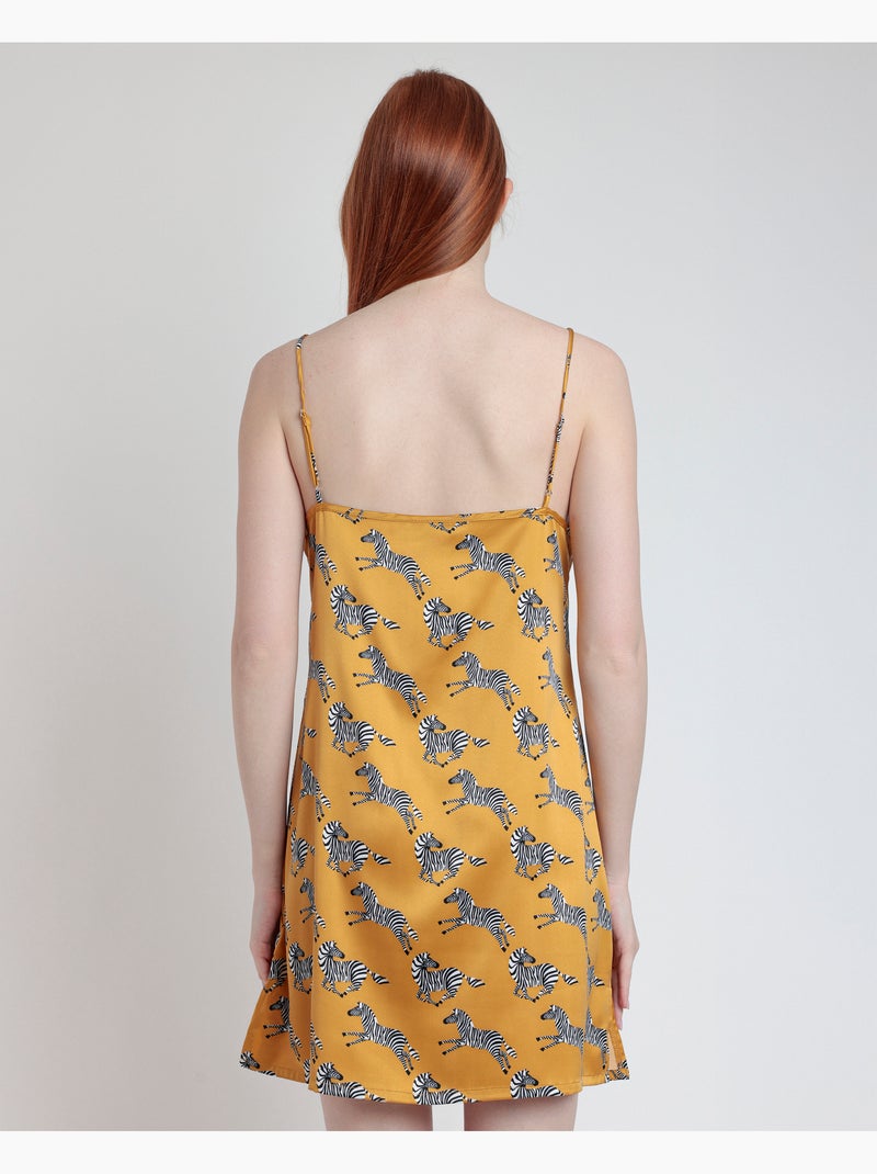 Canotta con spalline sottili in oro zebrato ADMAS LUXURY per donna Lino - Kiabi