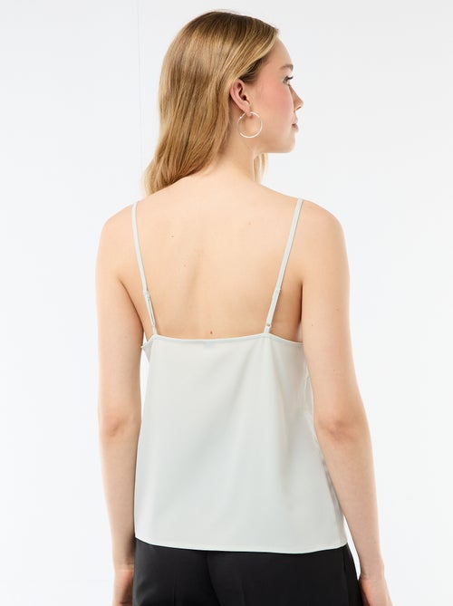 Canotta con spalline sottili regolabili e collo in pizzo - Kiabi