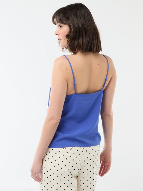 Canotta con spalline sottili regolabili e collo in pizzo - Kiabi