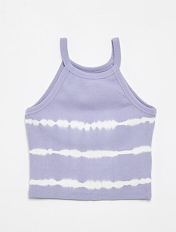Canotta con stampa a righe tie-dye