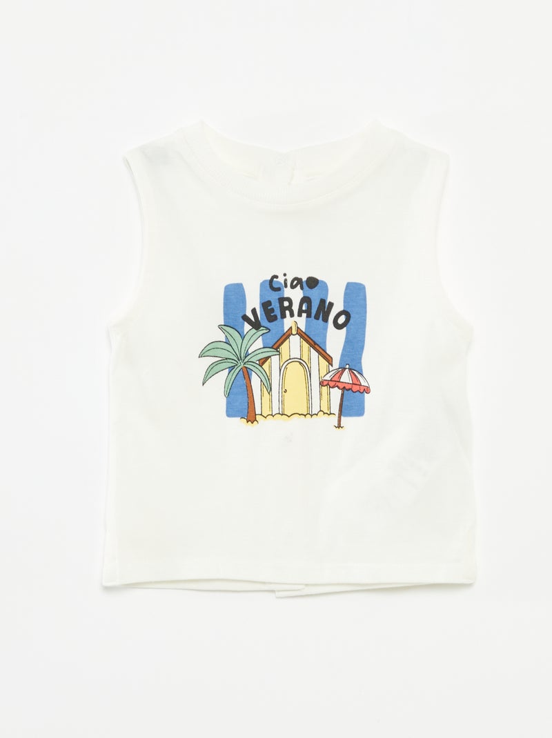 Canotta con stampa BIANCO - Kiabi