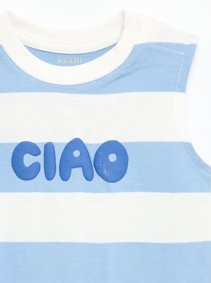 Canotta con stampa sul davanti Blu - Kiabi