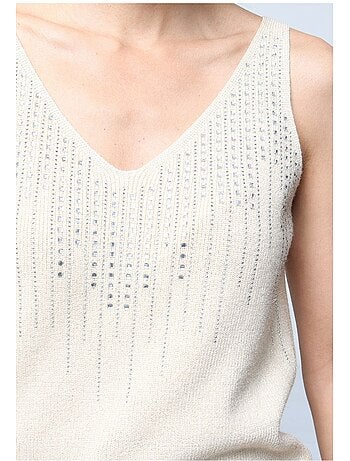 Canotta con strass Kebello