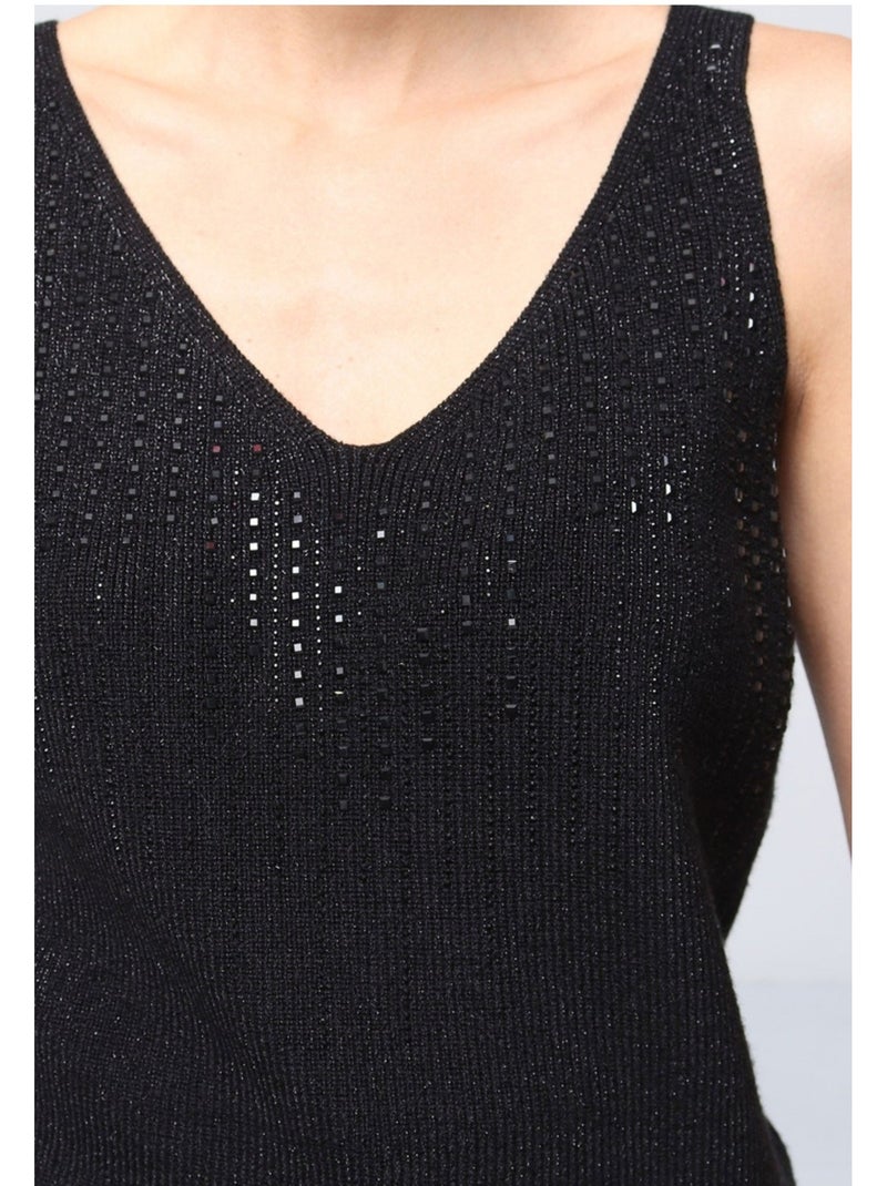 Canotta con strass Kebello Nero Nero - Kiabi