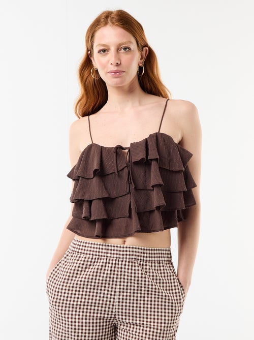 Canotta con volant e spalline sottili - Kiabi