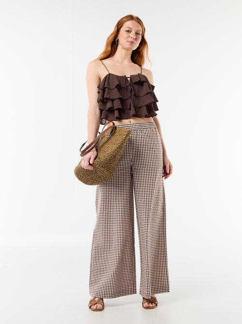 Canotta con volant e spalline sottili - Kiabi