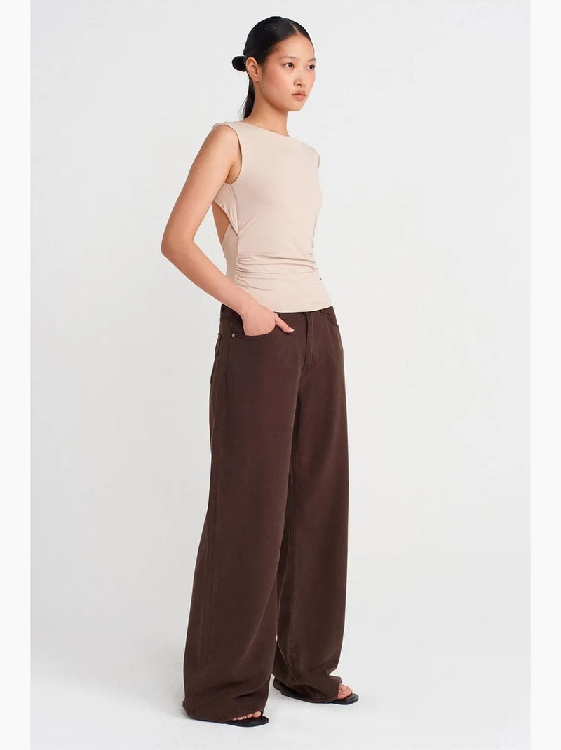 Canotta corta con cut-out dilvin Beige argilla - Kiabi