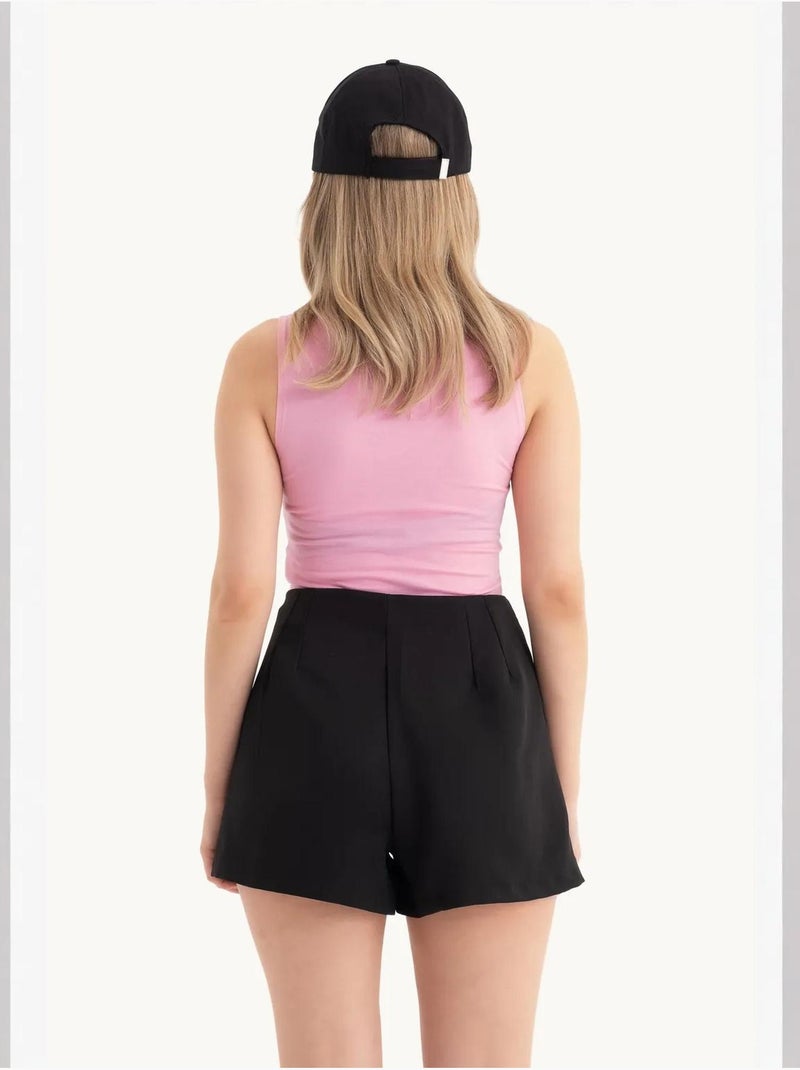 Canotta corta con scollo all'americana e cut-out hiccup Rosa - Kiabi